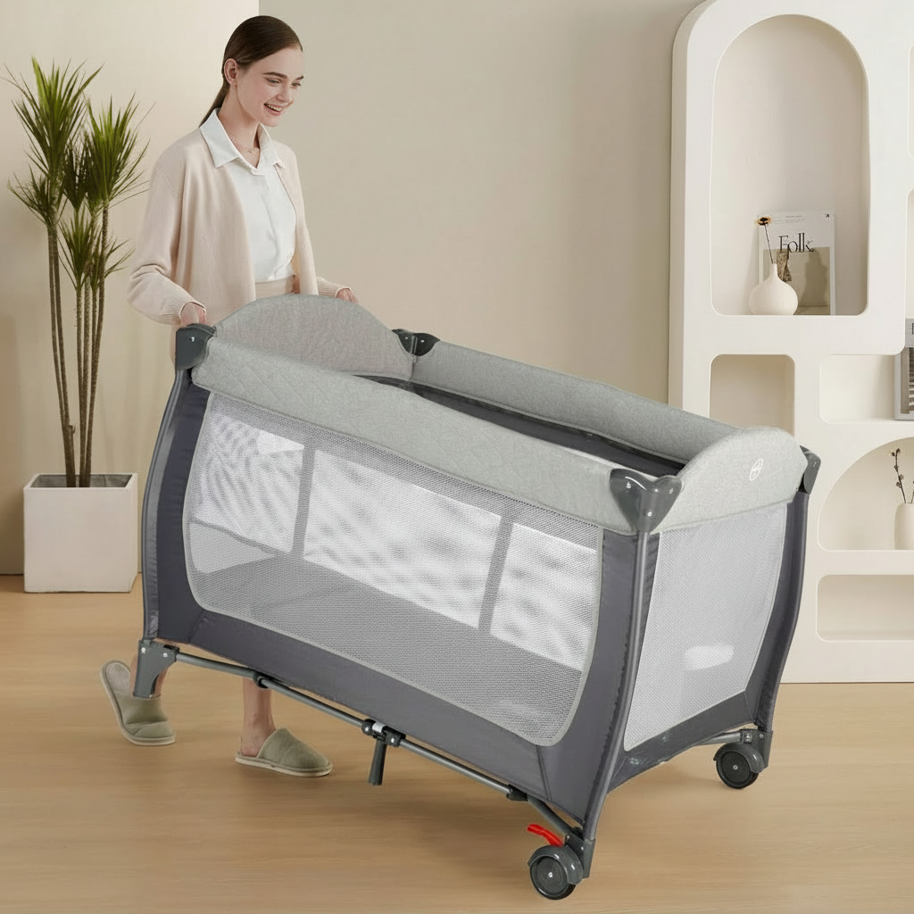 4 In 1 Portable Baby Playard with Bassinet And Changing Table For Infants
