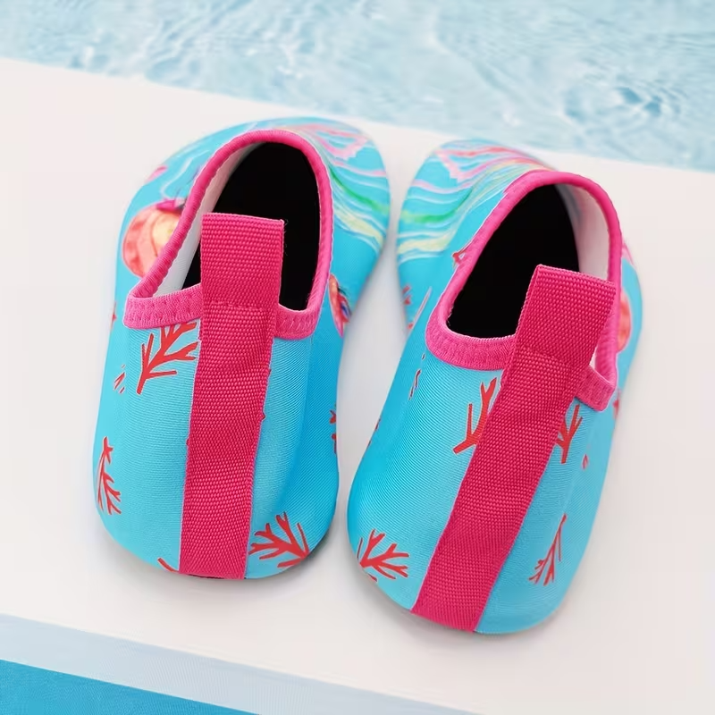 Fish Scale Print Casual Slip On Water Shoes For Kids