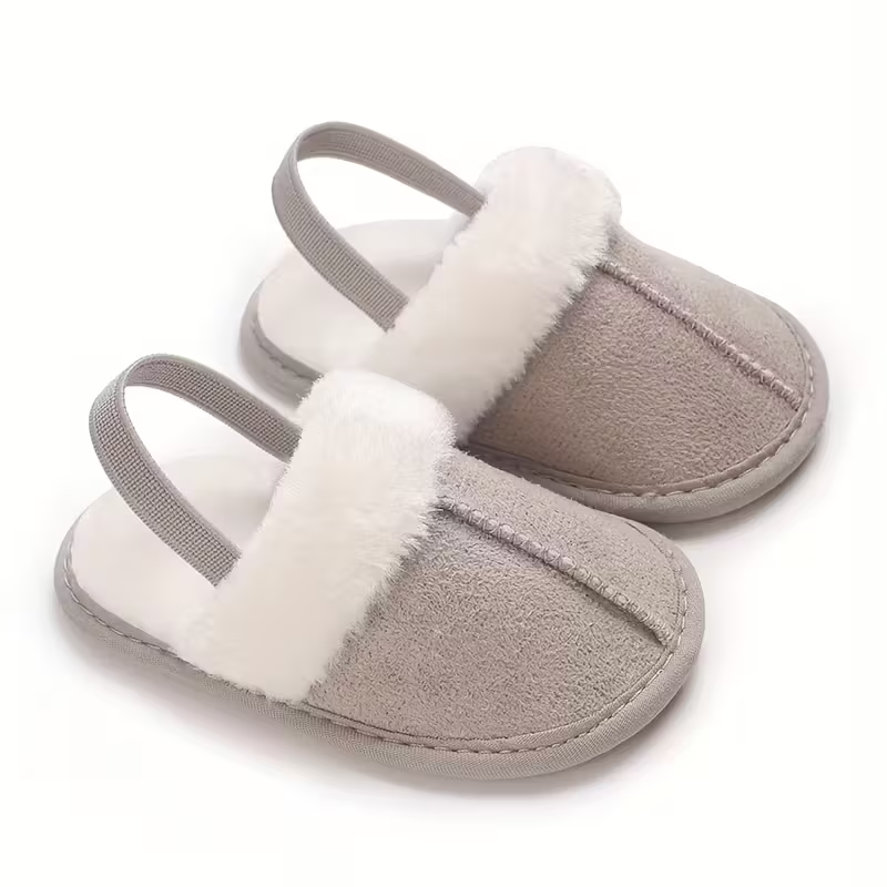 Cozy Plush Baby Girl Slippers With Soft Non Slip Sole