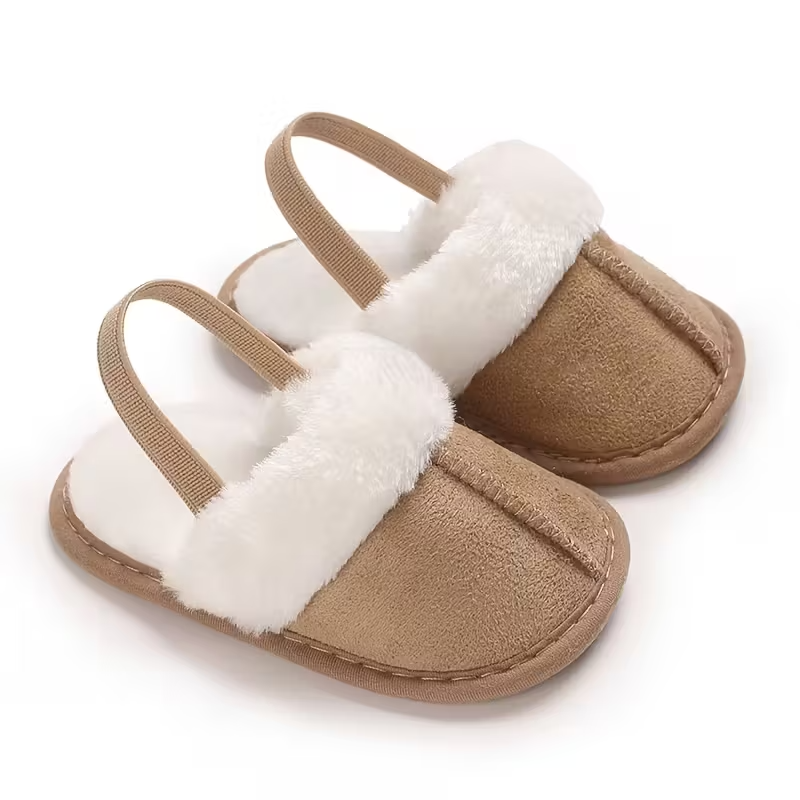Cozy Plush Baby Girl Slippers With Soft Non Slip Sole