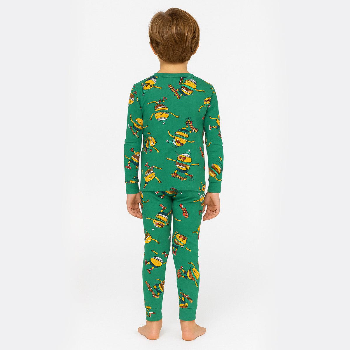 4 Piece Dinosaur Pajama Set Boys Fun Sleepwear for Kids-Diaper Reusable