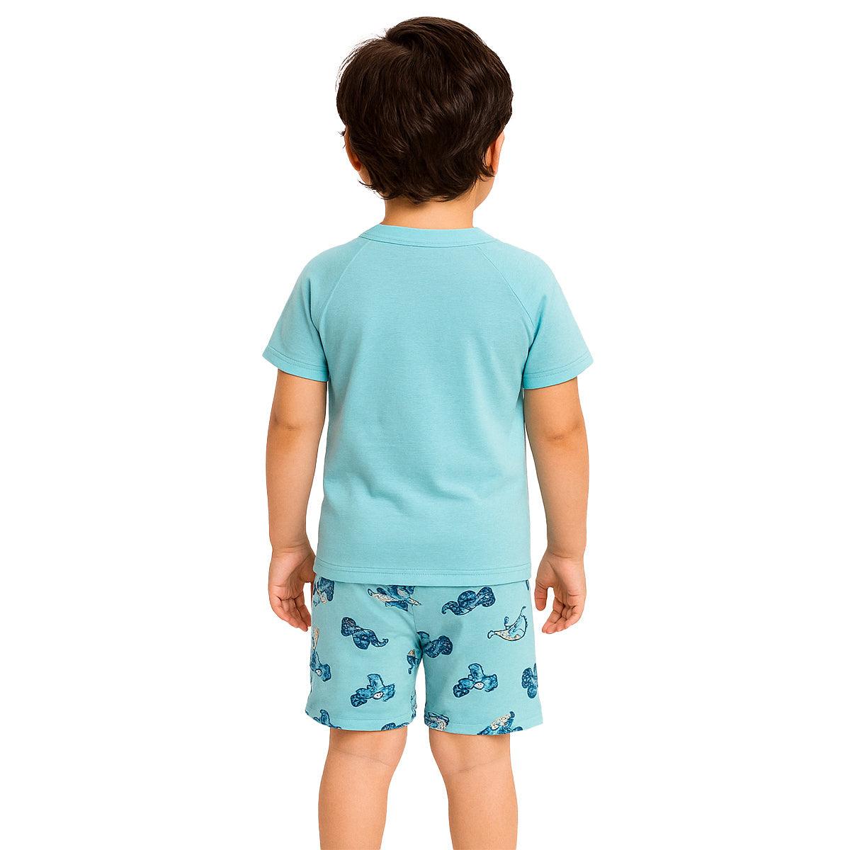 2 Piece Short Sleeve Pajama Set Comfy And Cool Sleepwear-Diaper Reusable