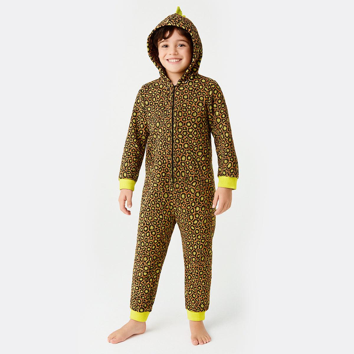 Fleece Hooded Union Suit Soft Warm And Fun For Chilly Days-Diaper Reusable