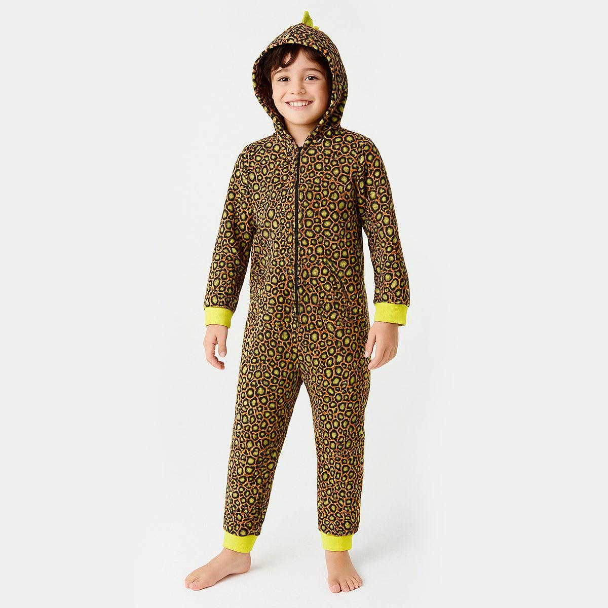 Fleece Hooded Union Suit Soft Warm And Fun For Chilly Days-Diaper Reusable
