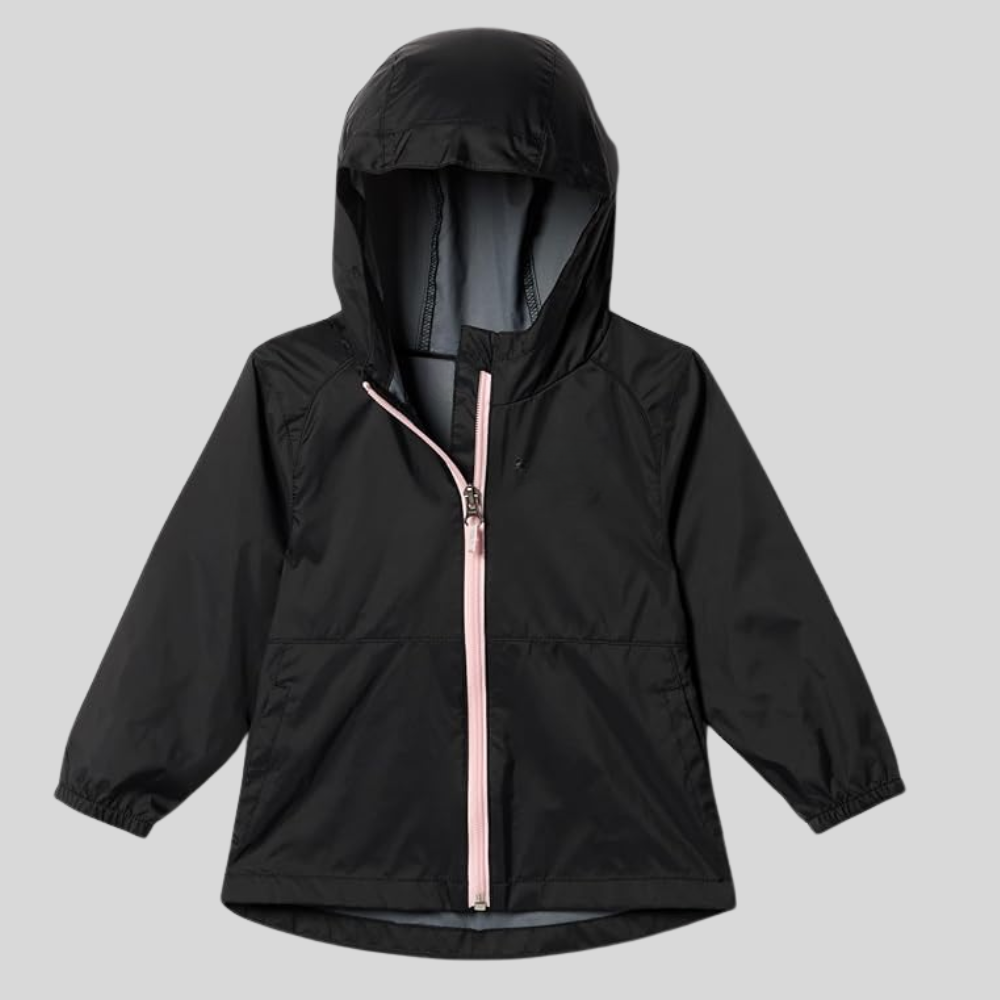 Girls Waterproof Hooded Rain Jacket Lightweight Nylon Coat