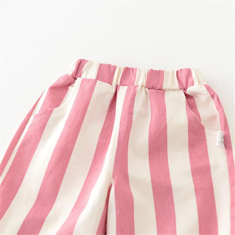 Baby Design Vertical Striped Casual Pants-Diaper Reusable