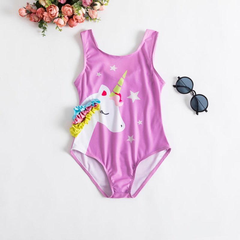 Baby Girl Unicorn Swimsuits-Diaper Reusable