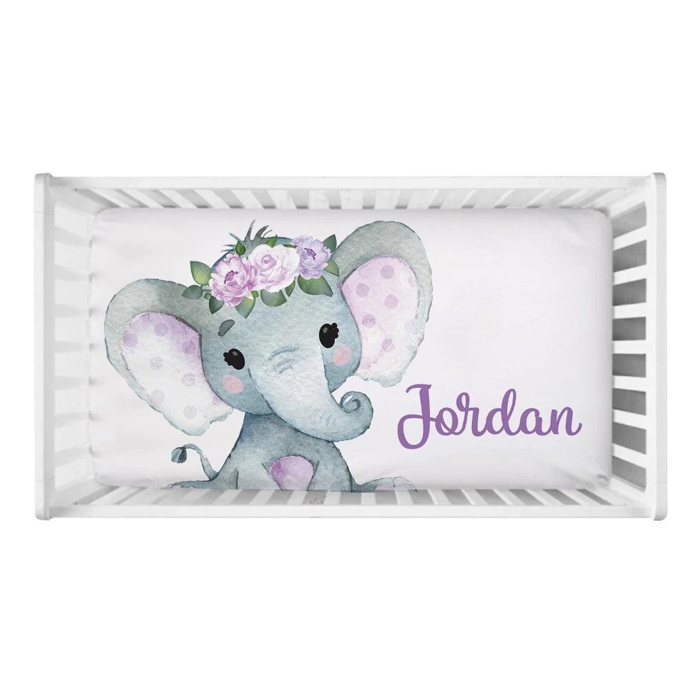 Flower Elephant Custom Name Bedding Set-Diaper Reusable