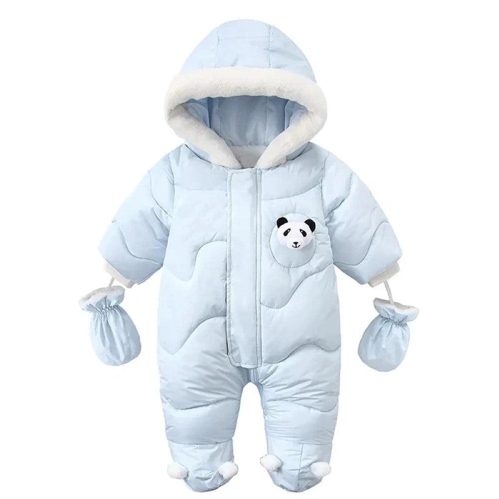 Winter Baby Romper Suit With Hood and Gloves-Diaper Reusable