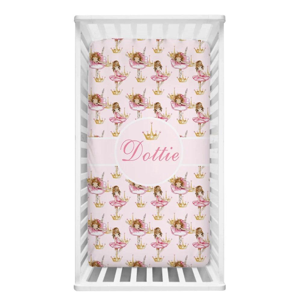 Ballerina Custom Crown Bedding Set for Kids Room-Diaper Reusable