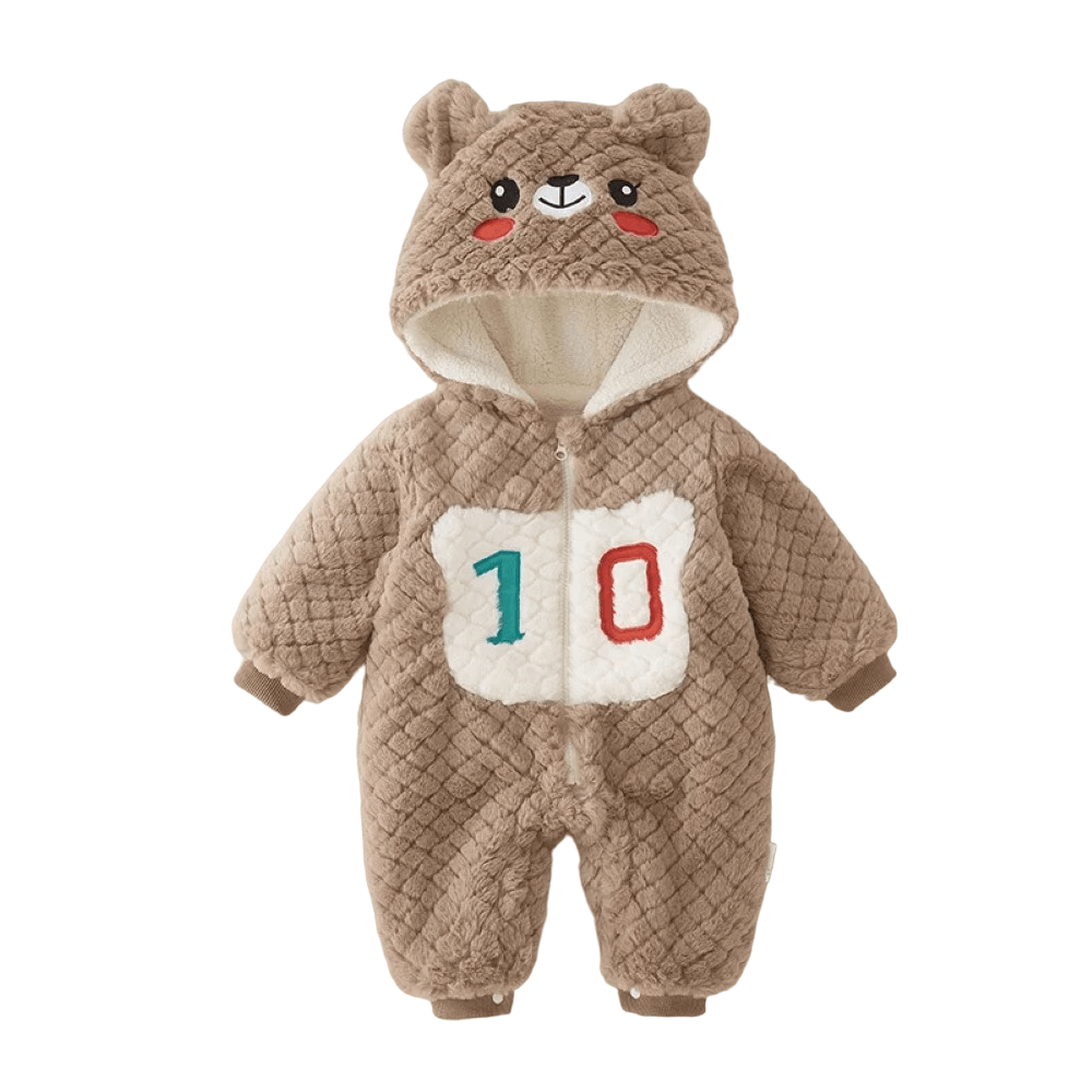 Plush Hooded Winter Jumpsuit-Diaper Reusable