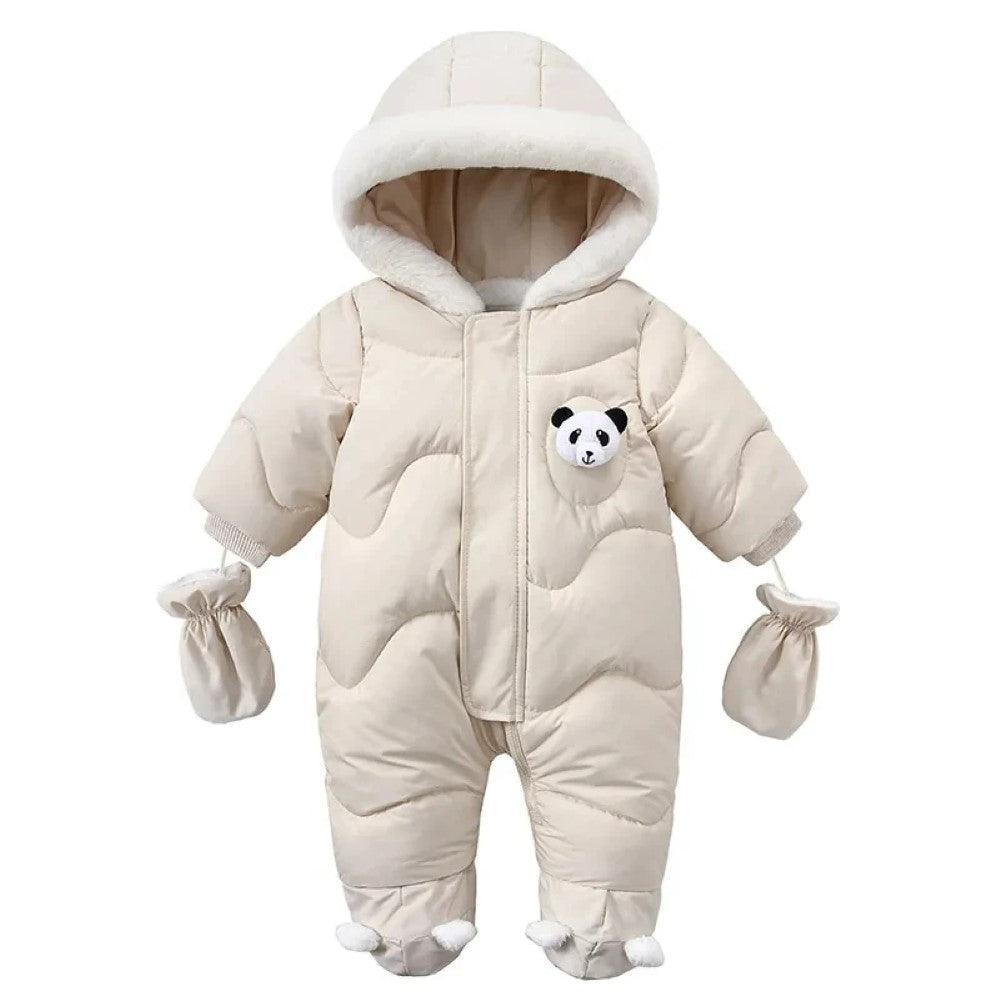 Winter Baby Romper Suit With Hood and Gloves-Diaper Reusable