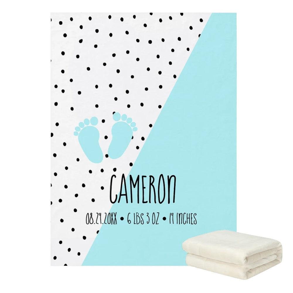 Birth Stats Personalized Blanket-Diaper Reusable