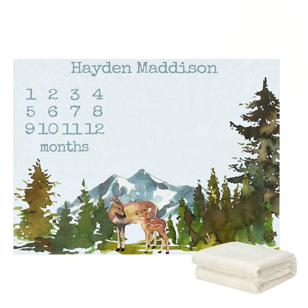 Custom Bear Deer Blanket-Diaper Reusable