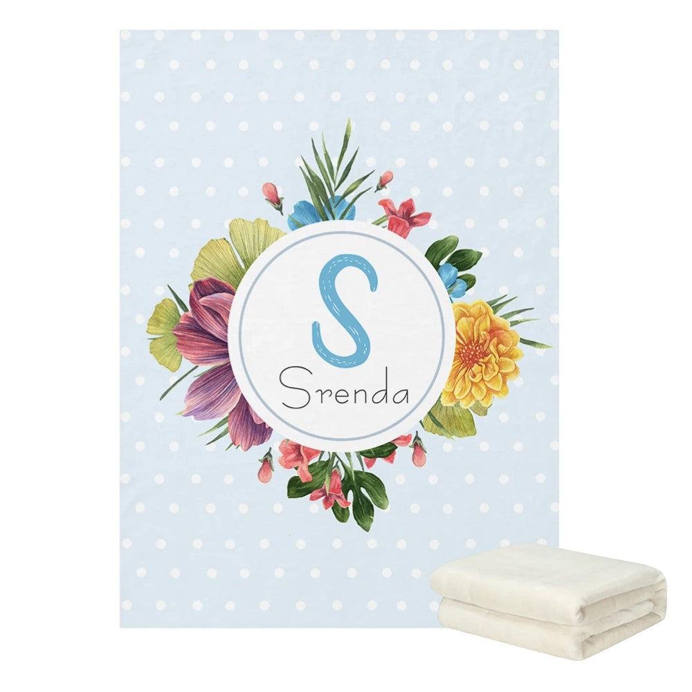 Tropical Flowers Blanket – Personalized Floral Fleece Baby Gift-Diaper Reusable