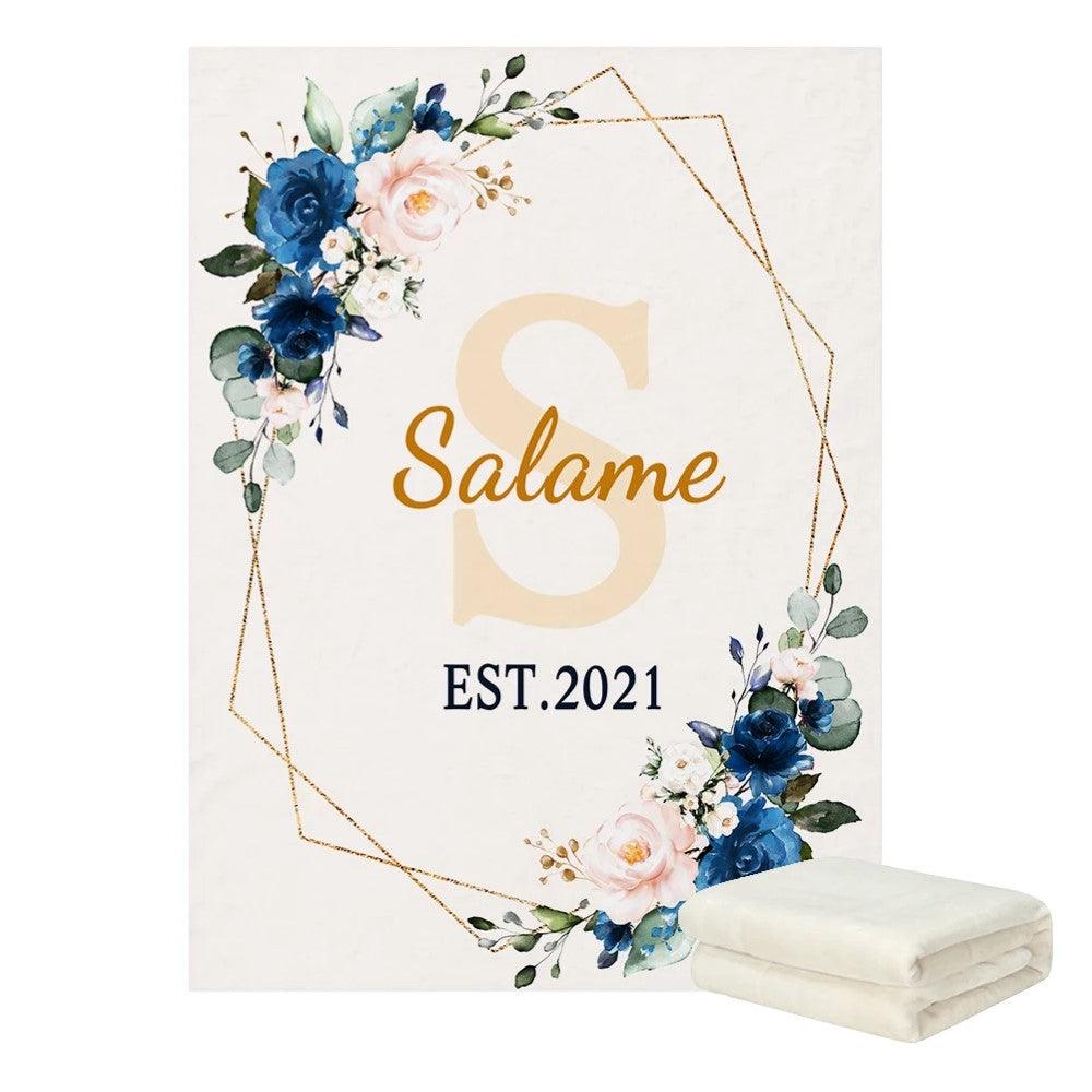Personalized Floral Baby Blanket-Diaper Reusable