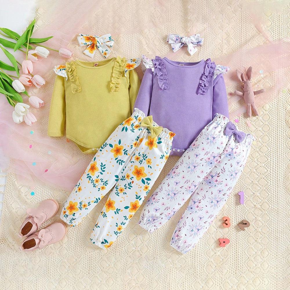 Floral Print Outfit Set-Diaper Reusable