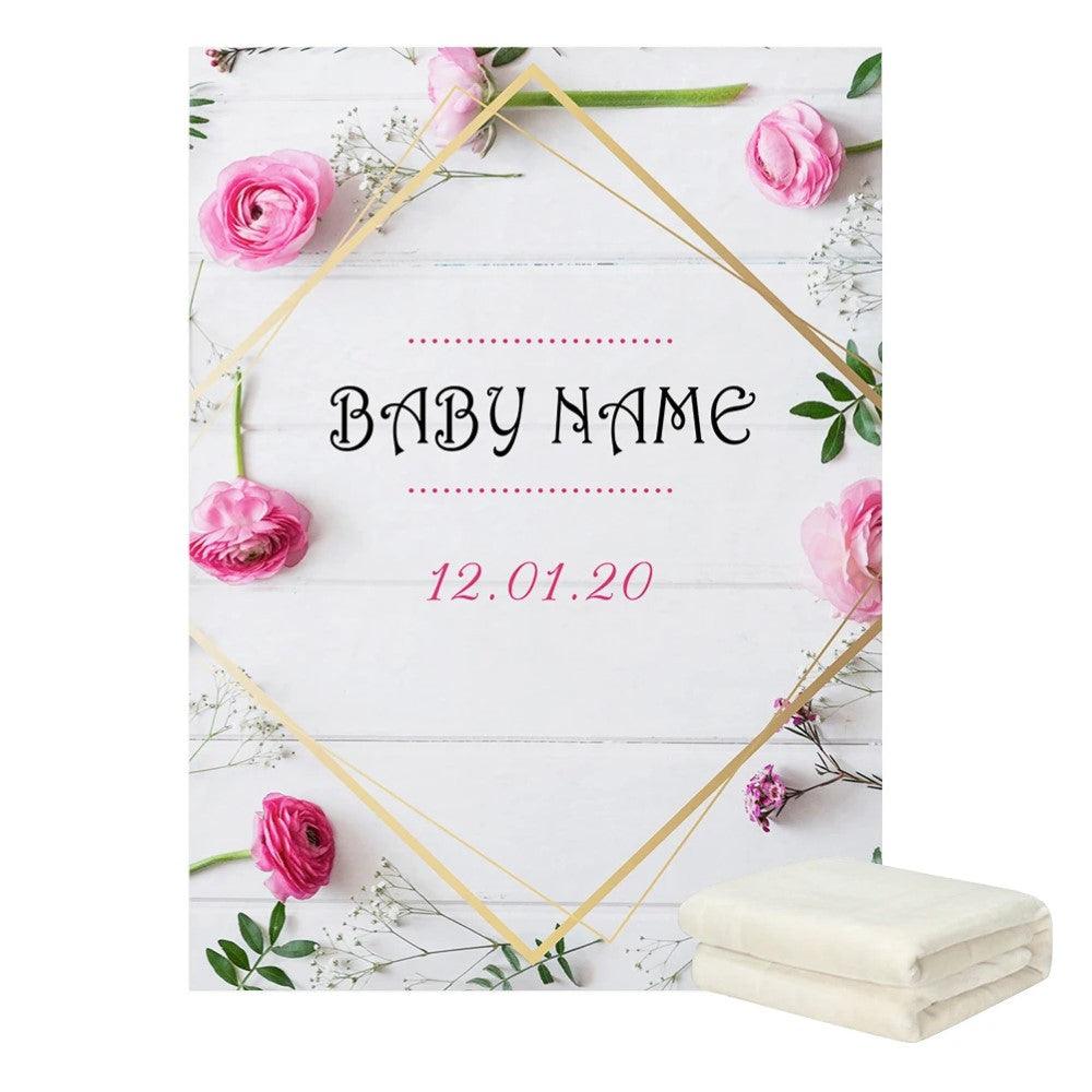 Floral Personalized Baby Blanket-Diaper Reusable