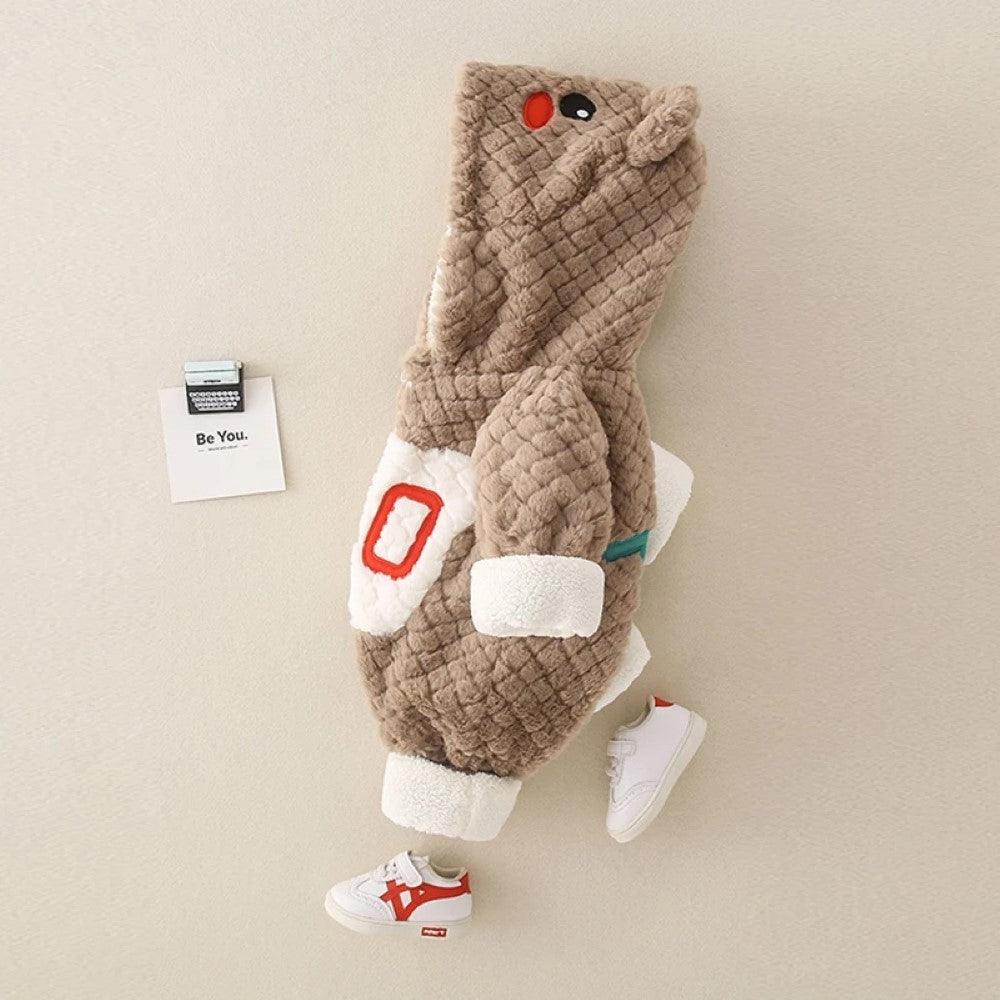 Plush Hooded Winter Jumpsuit-Diaper Reusable