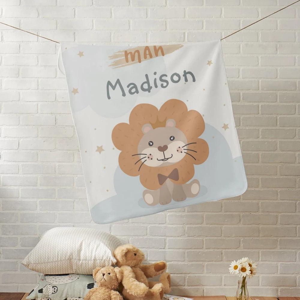Personalized Lion Baby Blanket-Diaper Reusable