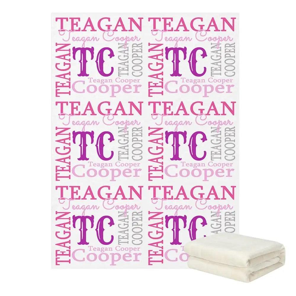 Color Block Name Blanket-Diaper Reusable