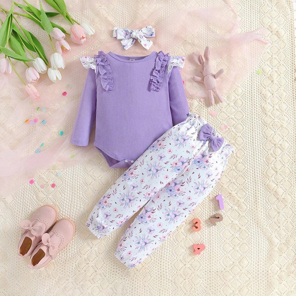 Floral Print Outfit Set-Diaper Reusable