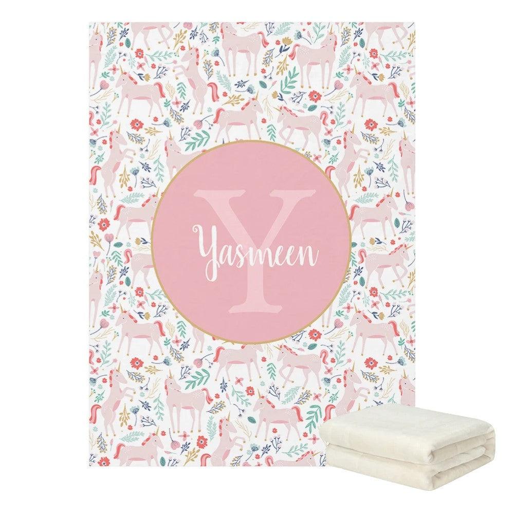 Floral Unicorn Name Bedding-Diaper Reusable