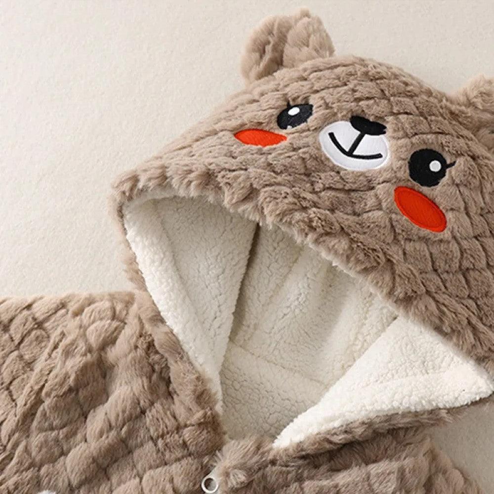 Plush Hooded Winter Jumpsuit-Diaper Reusable