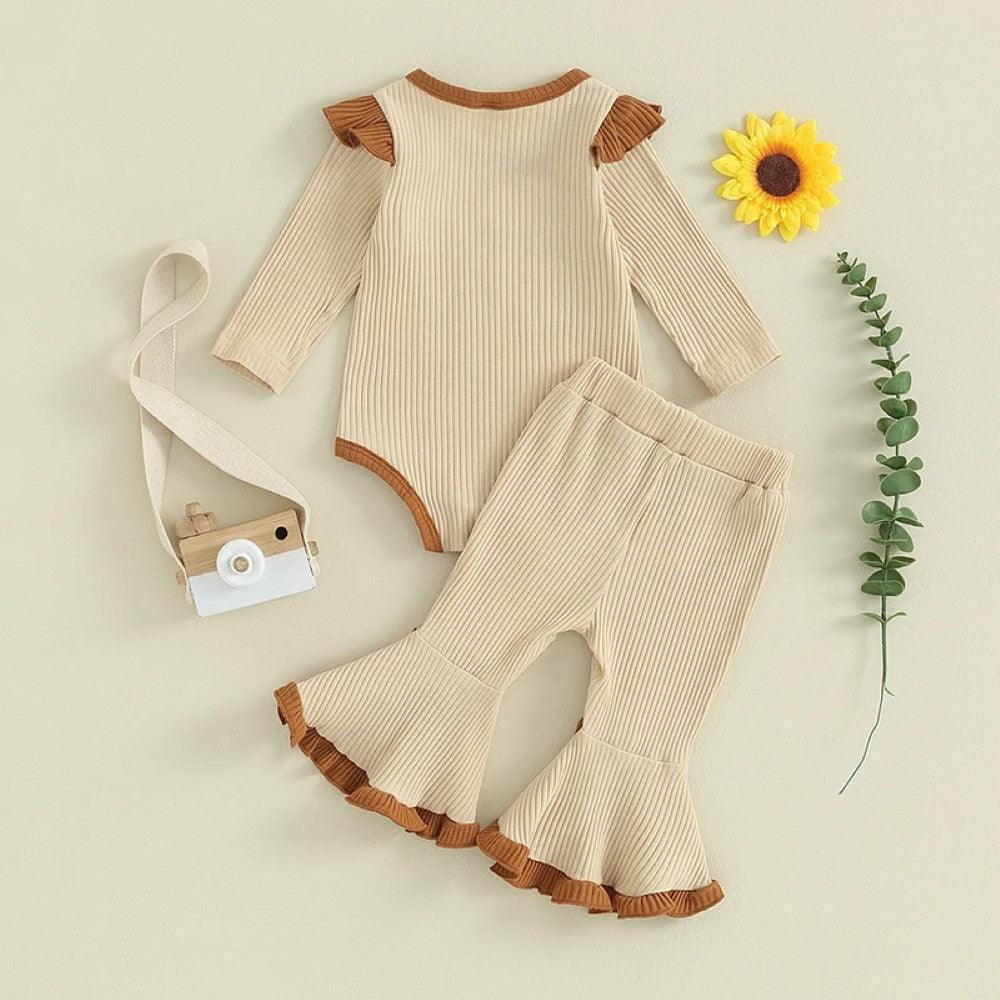 Ribbed Romper Pants Set-Diaper Reusable