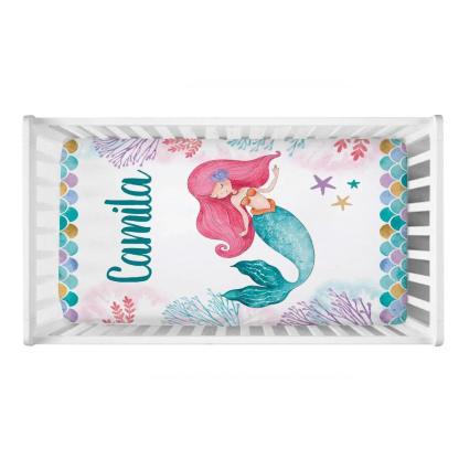 Mermaid Crib Custom Bedding-Diaper Reusable