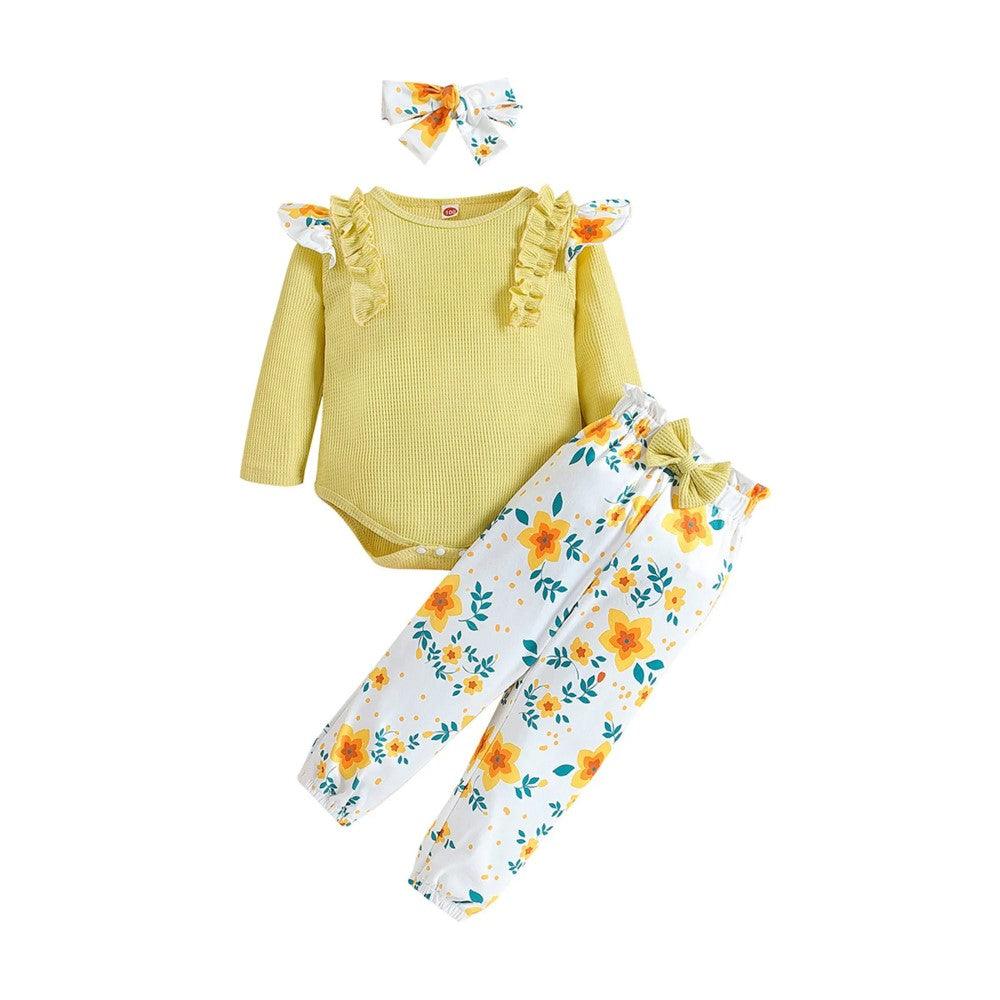 Floral Print Outfit Set-Diaper Reusable