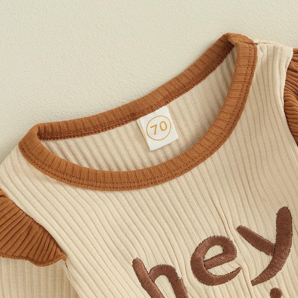 Ribbed Romper Pants Set-Diaper Reusable