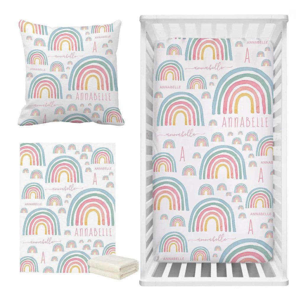 3 Pieces Crib Nursery Bedding Set-Diaper Reusable