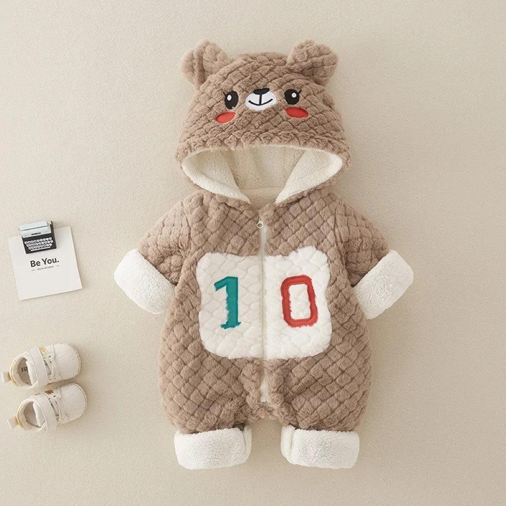Plush Hooded Winter Jumpsuit-Diaper Reusable