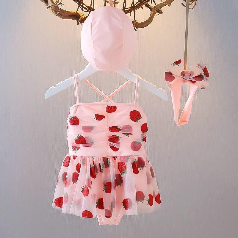 Strawberry Print Baby Swimsuit-Diaper Reusable