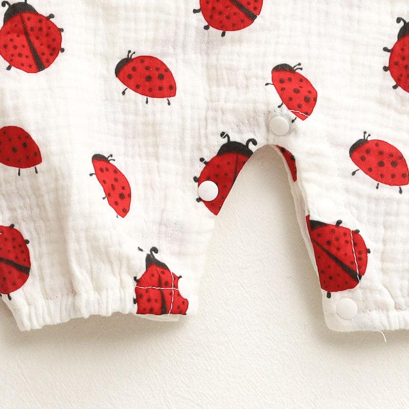 Baby Ladybug Romper With Hat Set-Diaper Reusable
