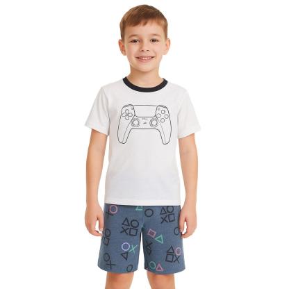 Print Pajama Set Boys Cool Comfort Meets Kid Friendly Style-Diaper Reusable