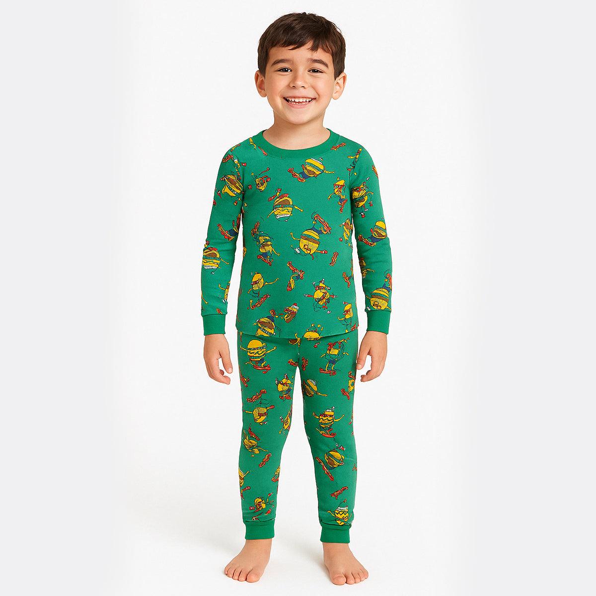 4 Piece Dinosaur Pajama Set Boys Fun Sleepwear for Kids-Diaper Reusable