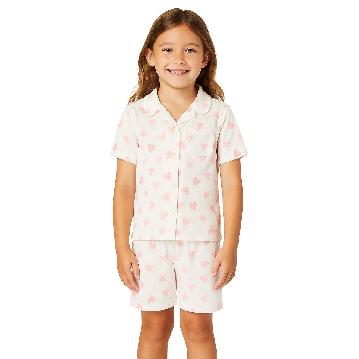 Cordate Print Pajama Set Sweet Style For Safe Comfortable Sleep-Diaper Reusable