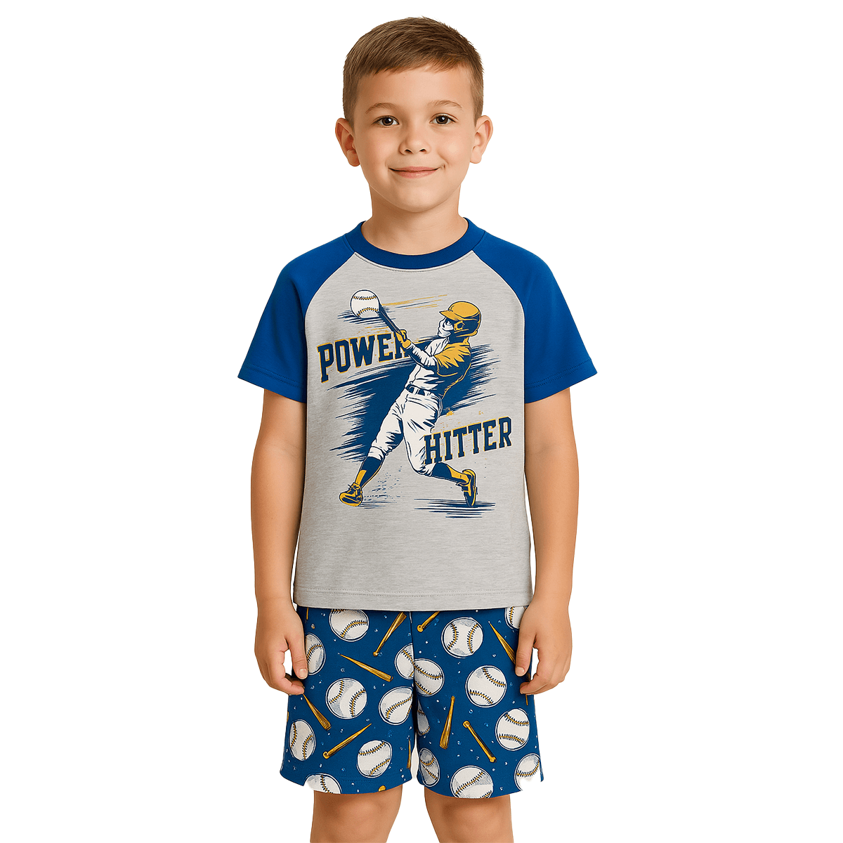 Baseball Pajama Set Kids Sporty Sleepwear For Little All Stars-Diaper Reusable