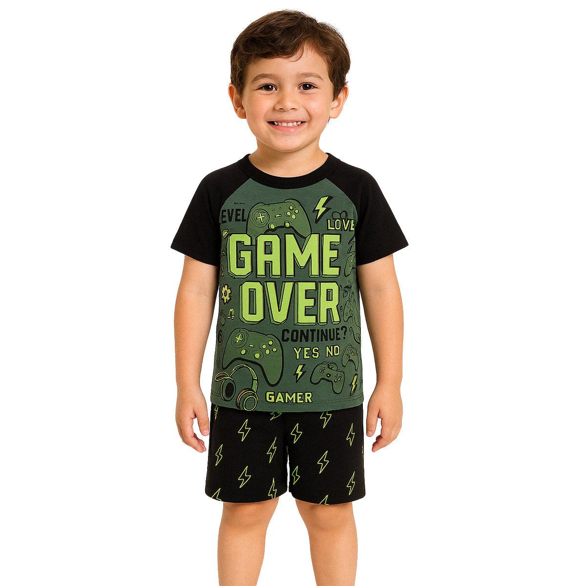 2 Piece Short Sleeve Pajama Set Comfy And Cool Sleepwear-Diaper Reusable