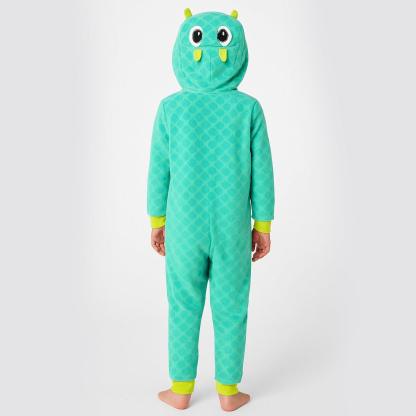 Fleece Hooded Union Suit Soft Warm And Fun For Chilly Days-Diaper Reusable