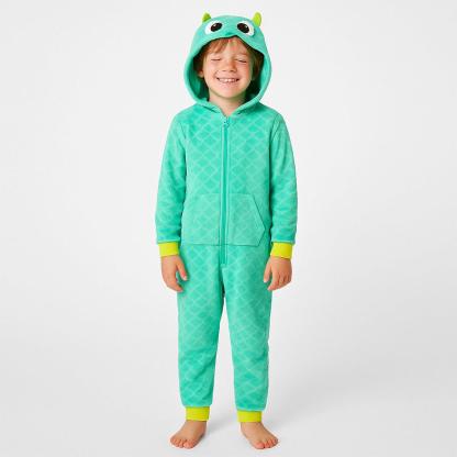 Fleece Hooded Union Suit Soft Warm And Fun For Chilly Days-Diaper Reusable