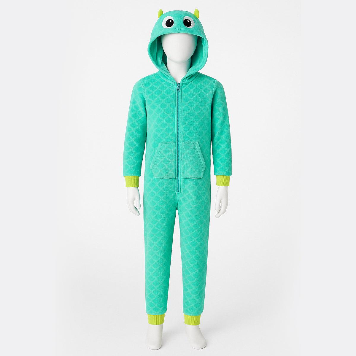 Fleece Hooded Union Suit Soft Warm And Fun For Chilly Days-Diaper Reusable