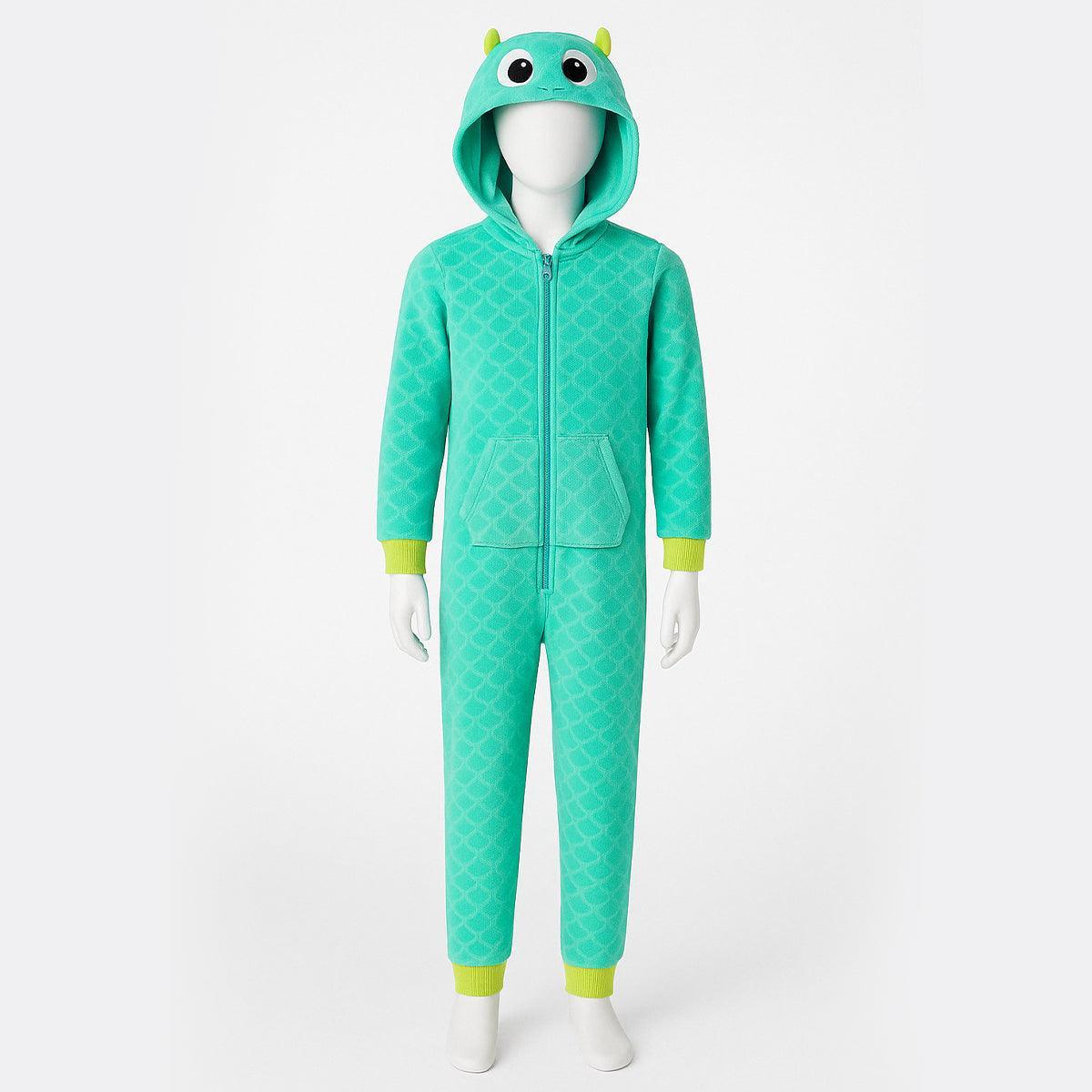 Fleece Hooded Union Suit Soft Warm And Fun For Chilly Days-Diaper Reusable