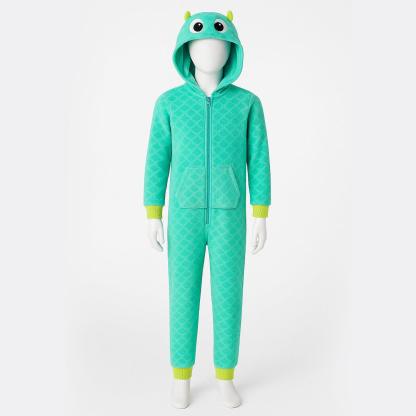 Fleece Hooded Union Suit Soft Warm And Fun For Chilly Days-Diaper Reusable