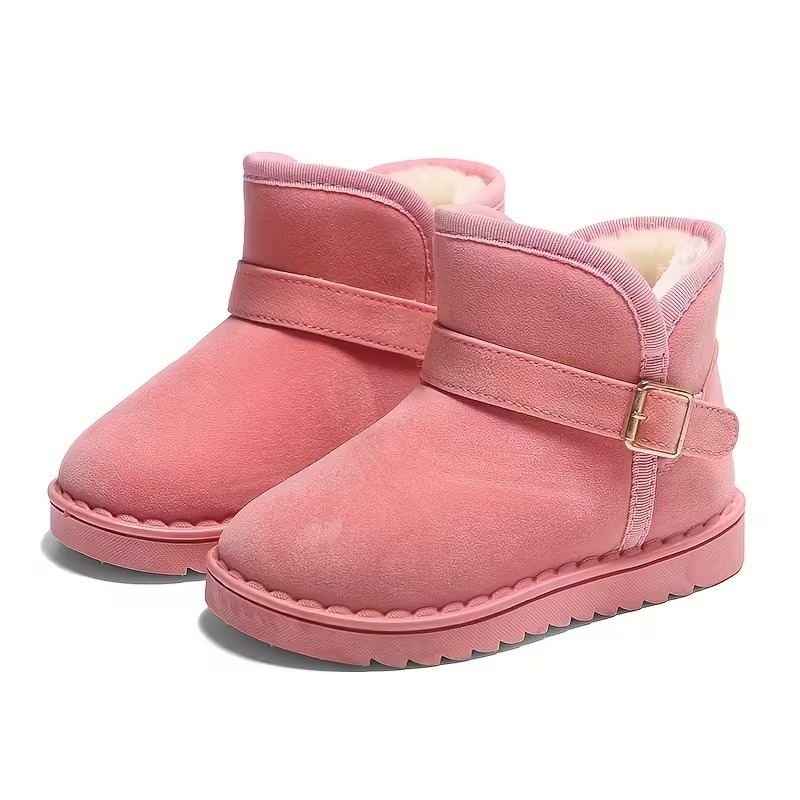 Solid Fabric Winter Boots With Soft Inner Lining For Girls