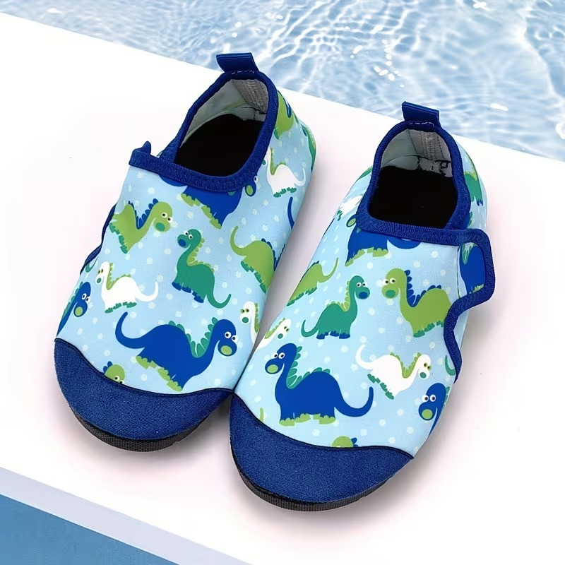 Cartoon Print Water Shoes For Kids With Hook And Loop Closure