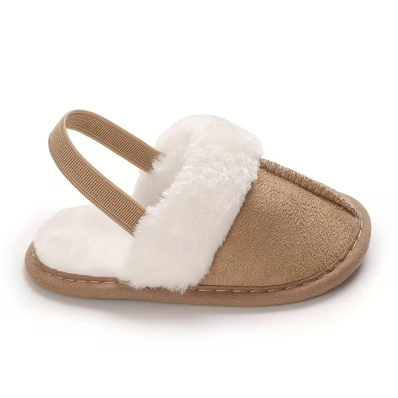 Casual Plush Lined Slippers For Infant With Soft Sole
