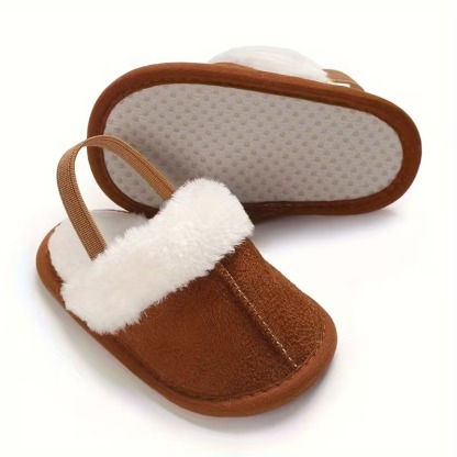 Casual Plush Lined Slippers For Infant With Soft Sole